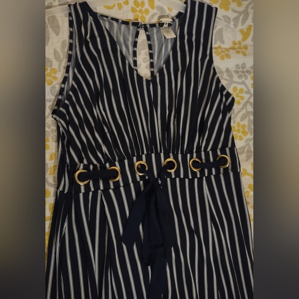Wrapper Pin Striped Jumpsuit - Picture 4 of 5